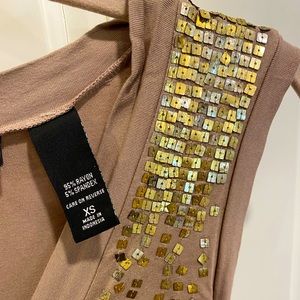 New York & Company Stretch sleeveless shirt with sequins XS